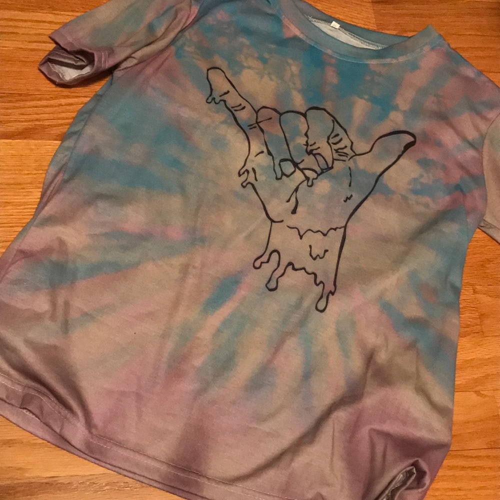 Tie dye grunge “hang loose” T